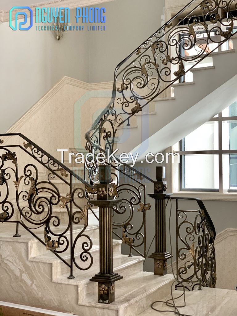 Wrought iron stair railings