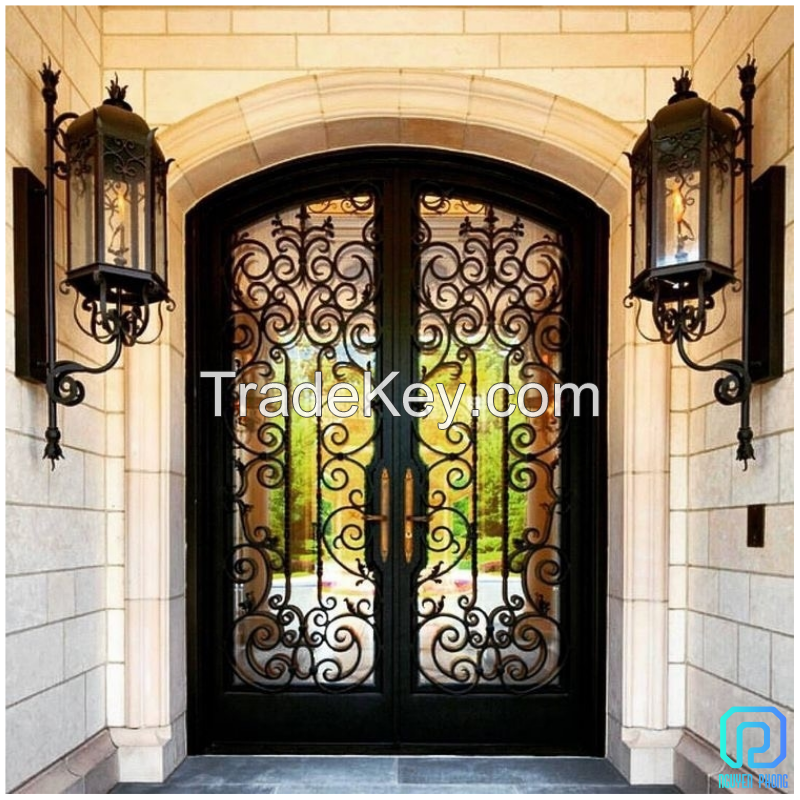 High-end hand-forged iron entry doors