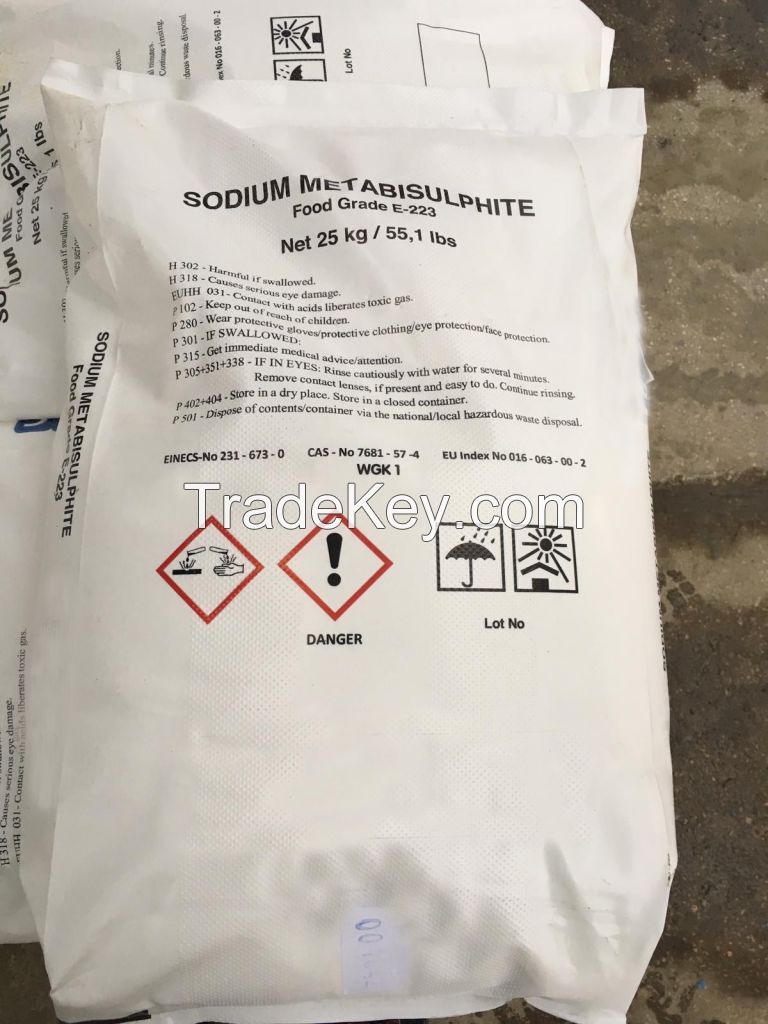 High Quality 97% Purity Sodium Metabisulfite Na2S2O5 Industrial Grade Food Grade Sodium Metabisulphite