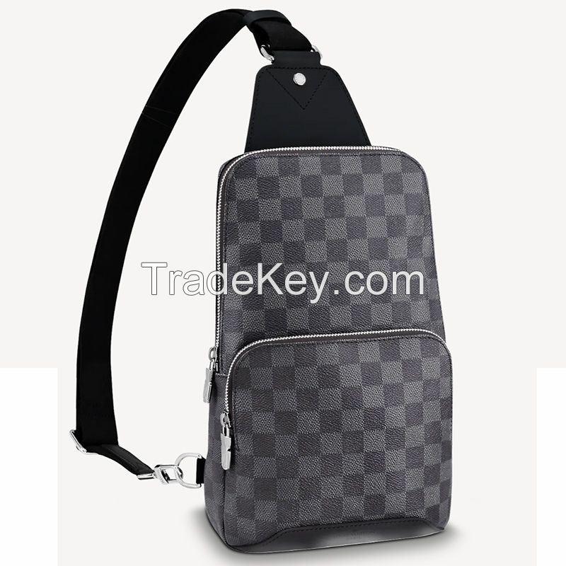 luxury Brand bag designer handbag Avenue Sling Bag Damier Graphite canvas Men's bag