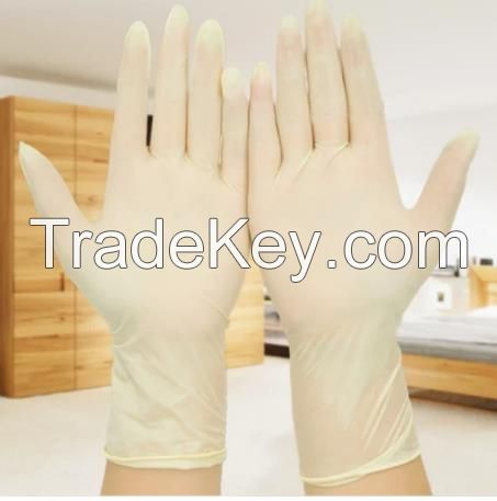 Hot Disposable Latex Examination Gloves Food or Medical Grade Powdered Powder Free