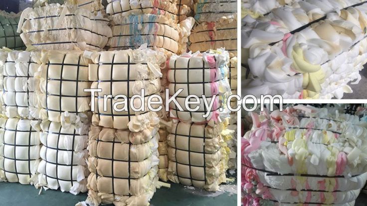 Cheap Price PU scrap foam/waste sponge single white color mixed color less skins 100% dry and clean foam