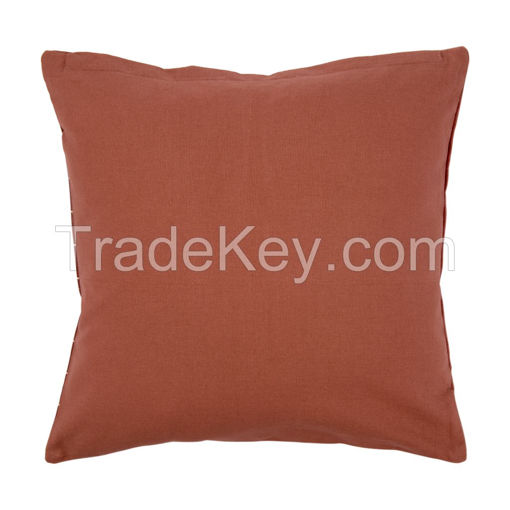 Cotton cushion cover with a geometric print, terracotta, collection Ethnic