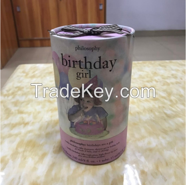 Round Cylinder Cardboard Gift Box Recycled Craft Paper Tube For Gift