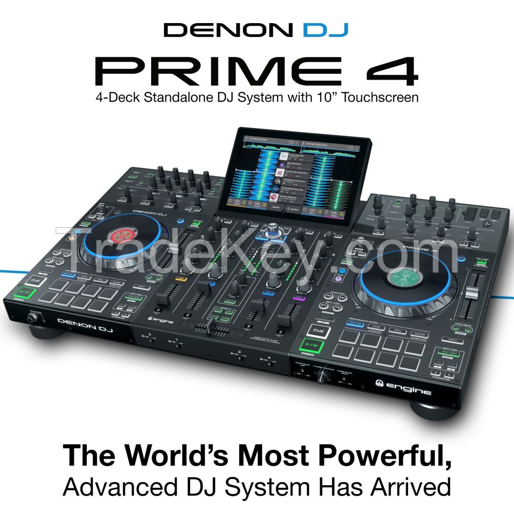 Denon DJ Prime4 4 Channel Standalone DJ System Serato DJ Controller Black