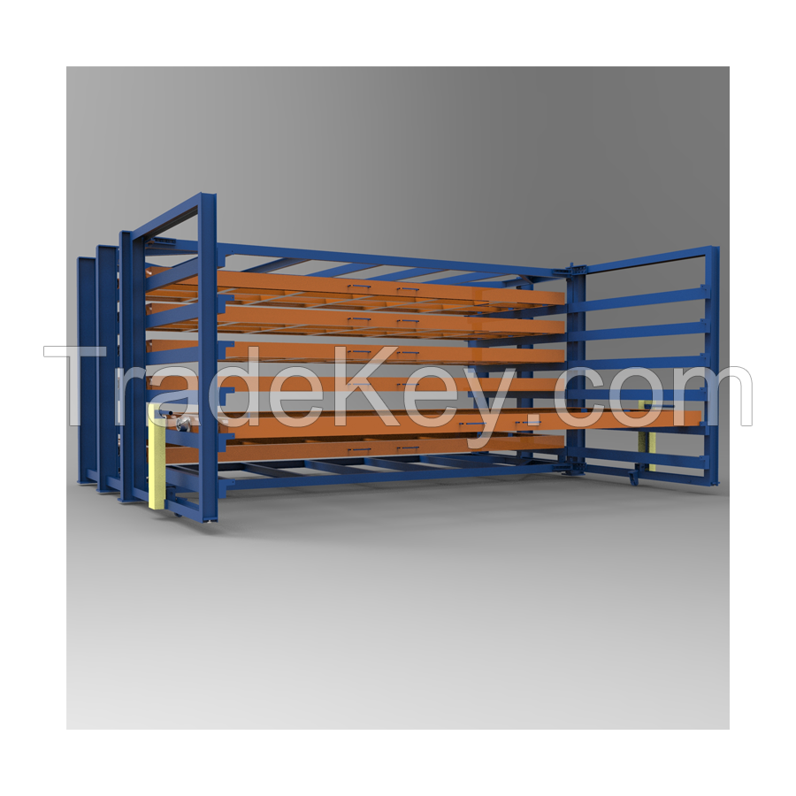 Heavy duty Sheet Metal Storage rack 3 tons per tray Roll out Drawer Racks