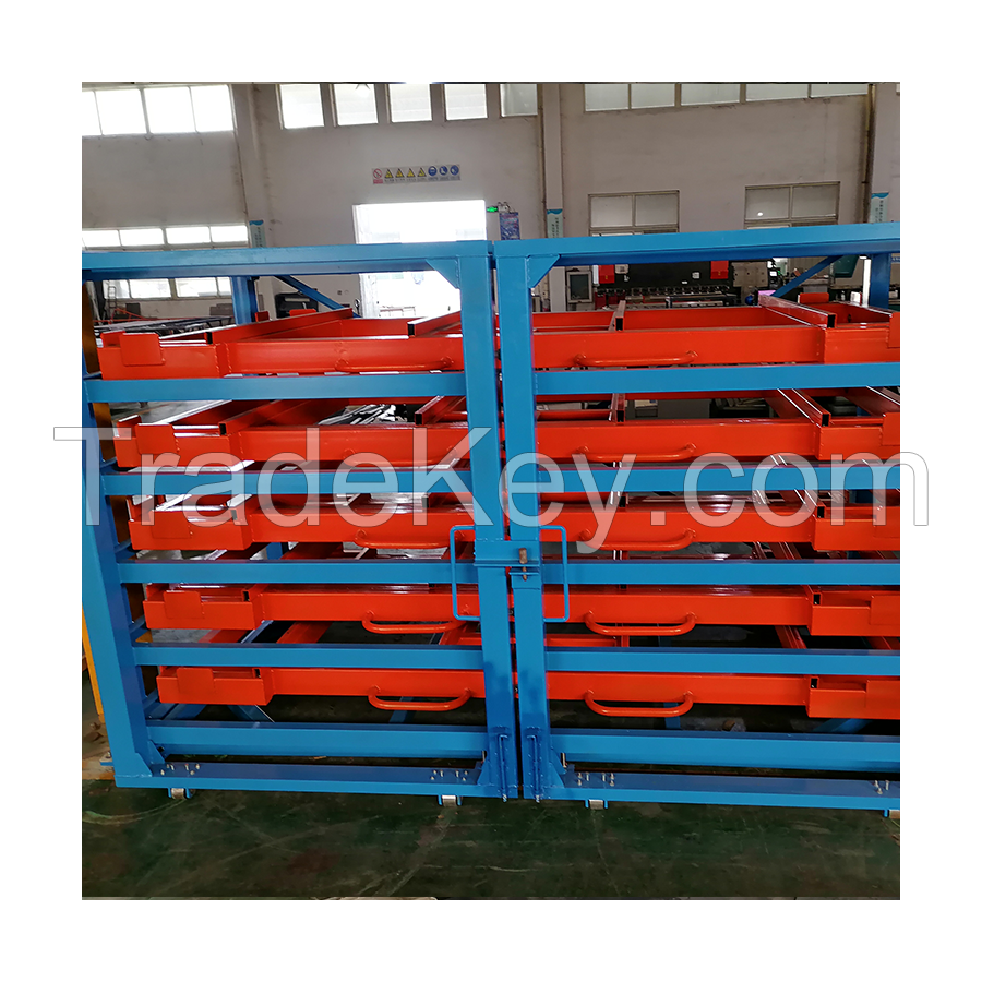 Solutiond to store large pieces of sheet metal Roll Out Sheet Metal Racks