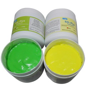 Green and yellow Hearing Aid  Ear Impression Earmold Material Silicone For Customized Hearing Aid