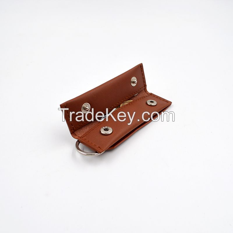 Leather Key Organizer Compact Key Holder with coin pocket