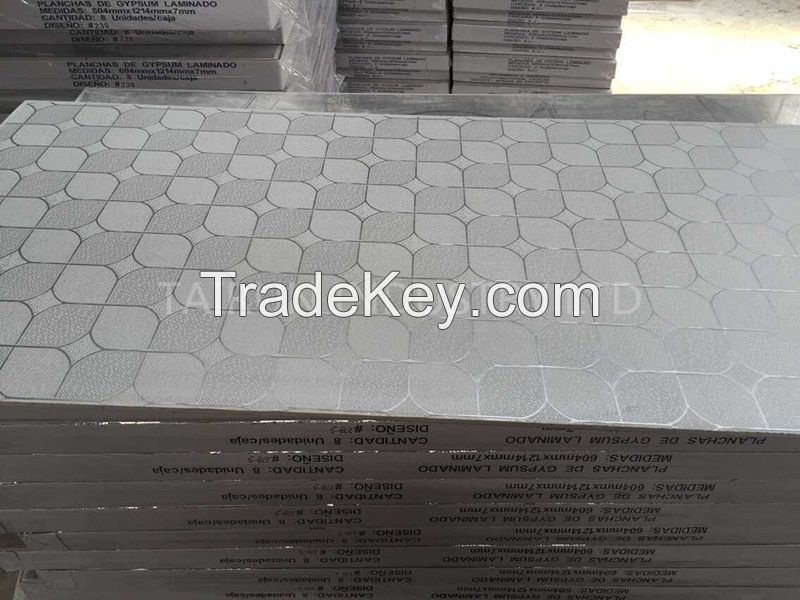big factory to supply pvc gypsum ceiling tiles many colors