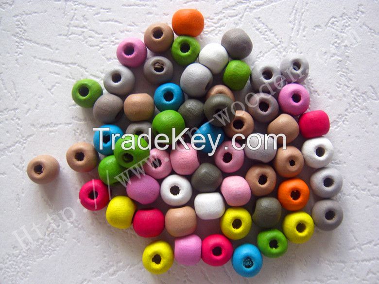 Wholesale Supply of Handwork DIY Accessories Colorful Wooden Beads Candy Color Small Beads 6 x 7mm Beads Clothing