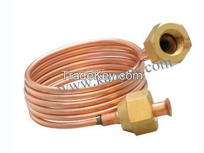 Copper capillary tube with nuts for air conditioner (refrigeration copper fitting)