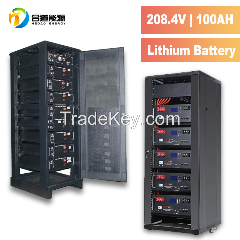 208.4V 100AH  High  voltage  storage cabinet battery  lithium  lifepo4 with smart BMS