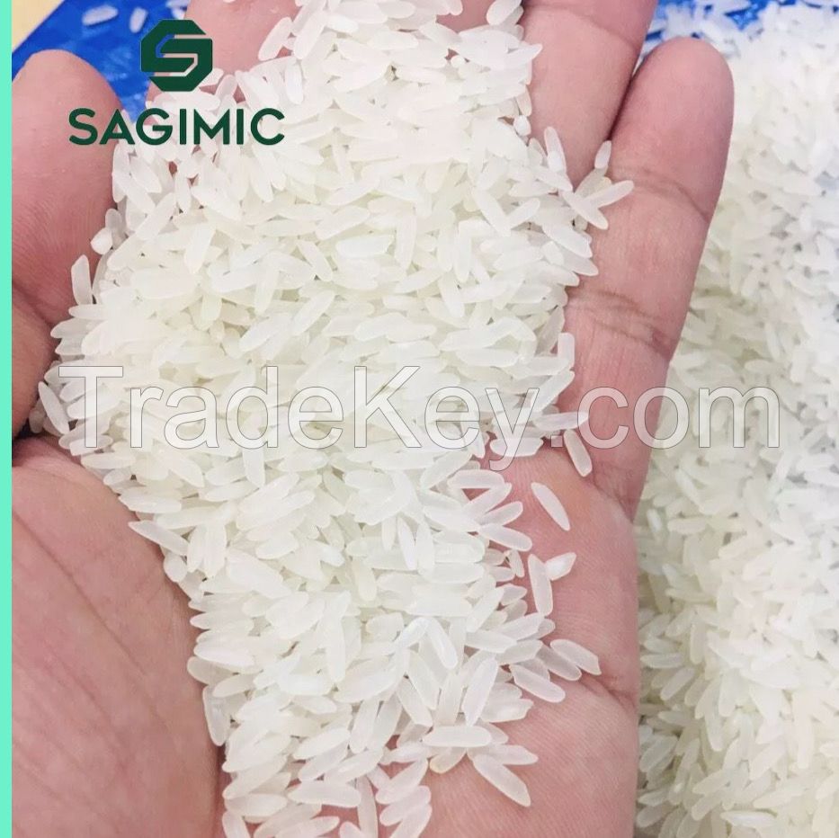 Vietnamese Exporter SAGIMIC hot selling premium white long-grain DT8 5% broken rice with high quality and best price