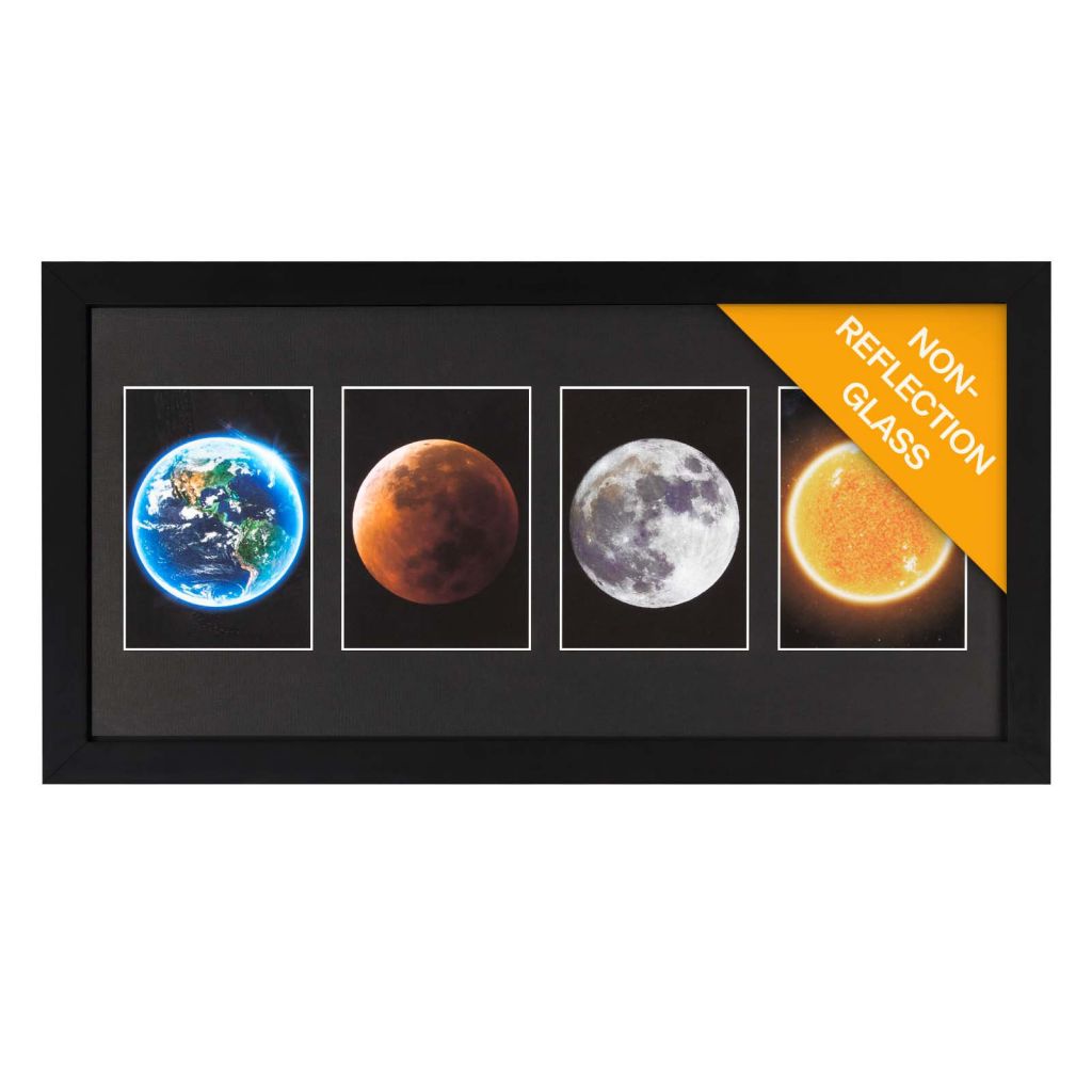 non-reflective glass protective grade picture frame (four-square grid