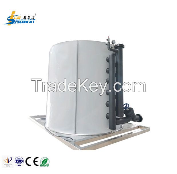 35 Ton Stainless Steel Flake Ice Evaporator Drum Refrigeration Systems CE Certificate