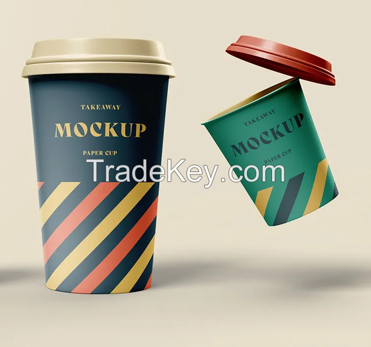 double wall paper coffee cup_ custom printed embossed disposable coffee paper cup with lids