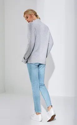 Guoou Knitwear High Quality Custom Folding Sleeve Oversize Split Turtleneck Pullover Jumper Cashmere Sweater