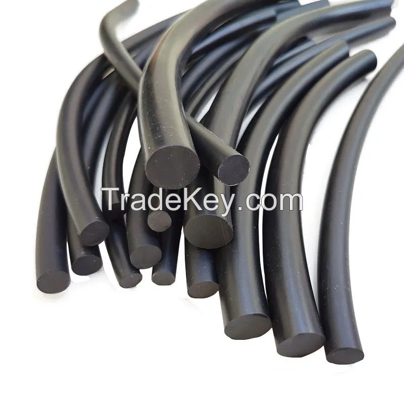 Nitrile EPDM black fluorinerubber solid round strip /oil-resistant O-type sealing strip / NBR material rubber rope