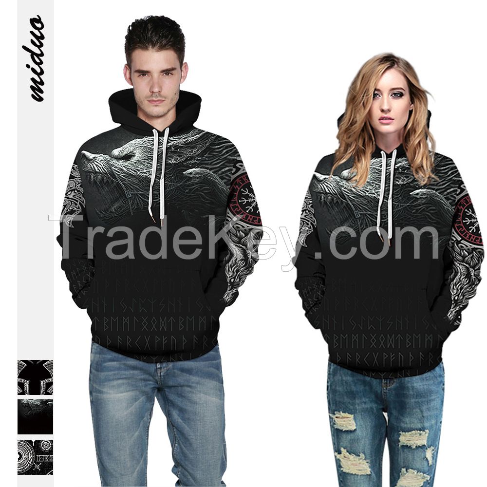 Fall Loose Baseball Uniform Digital Printing Unisex Couple Hoodie Streetwear Hoodies