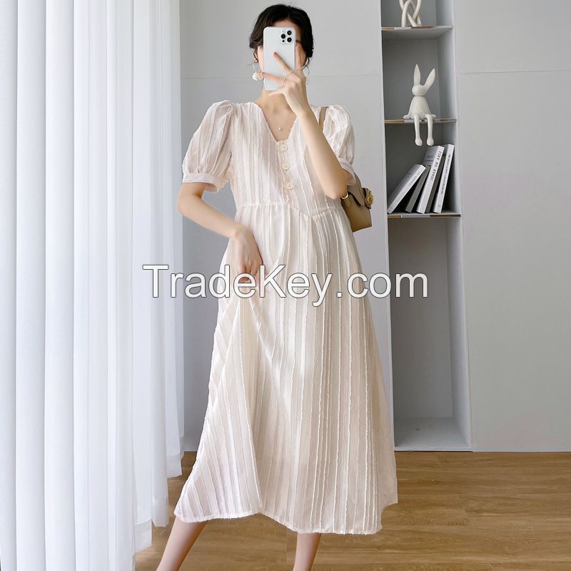 Summer dresses for pregnant women Elegant casual dresses for pregnant women Chiffon Wrap Long maternity