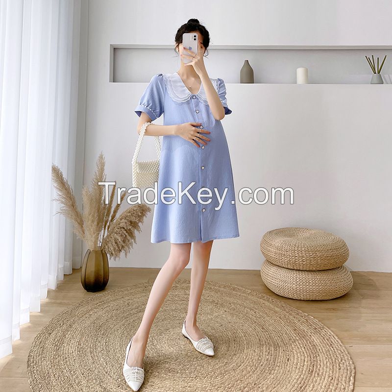 Hot Sale Lowest Price Solid Color Casual Strap Ruffle Maternity Photo Shoot Maxi Dresses