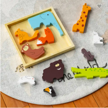 Jigsaw Puzzles for Kids Preschool Educational Brain Teaser Boards Toys Animal Zoo Children Enlightenment 3 Years Old and Up