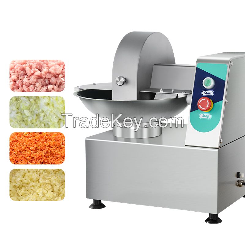 Commercial kitchen electric fresh mince sausage garlic meat bowl cutter chopper machine