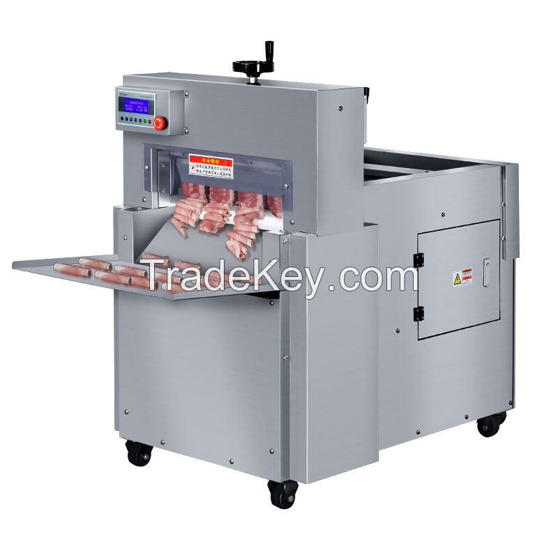 Automatic CNC electric frozen Sliced meat lamb beef mutton roll cutting cutter machine