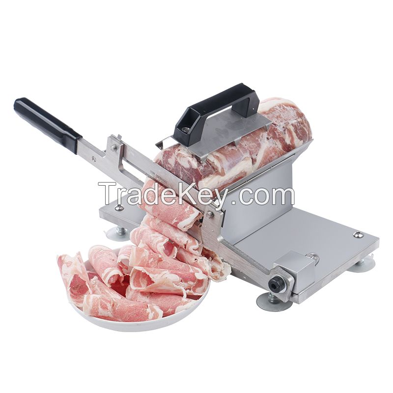 Manual Bacon Beef Roll Potato Chips Frozen Meat Cutter Slicer