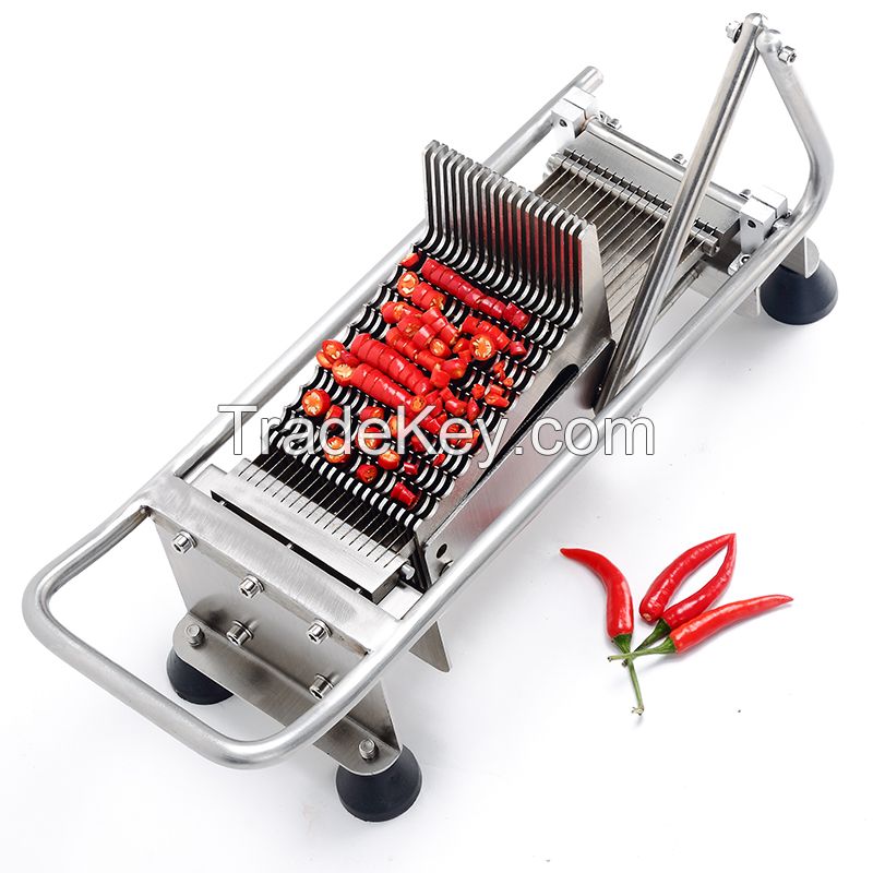 Manual pepper chili chilli slice slicing cutting cutter machine