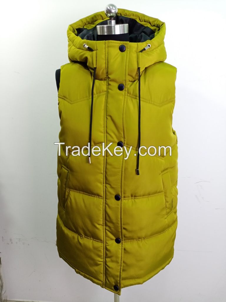 sleeveless vest quilted padded vest with high collar