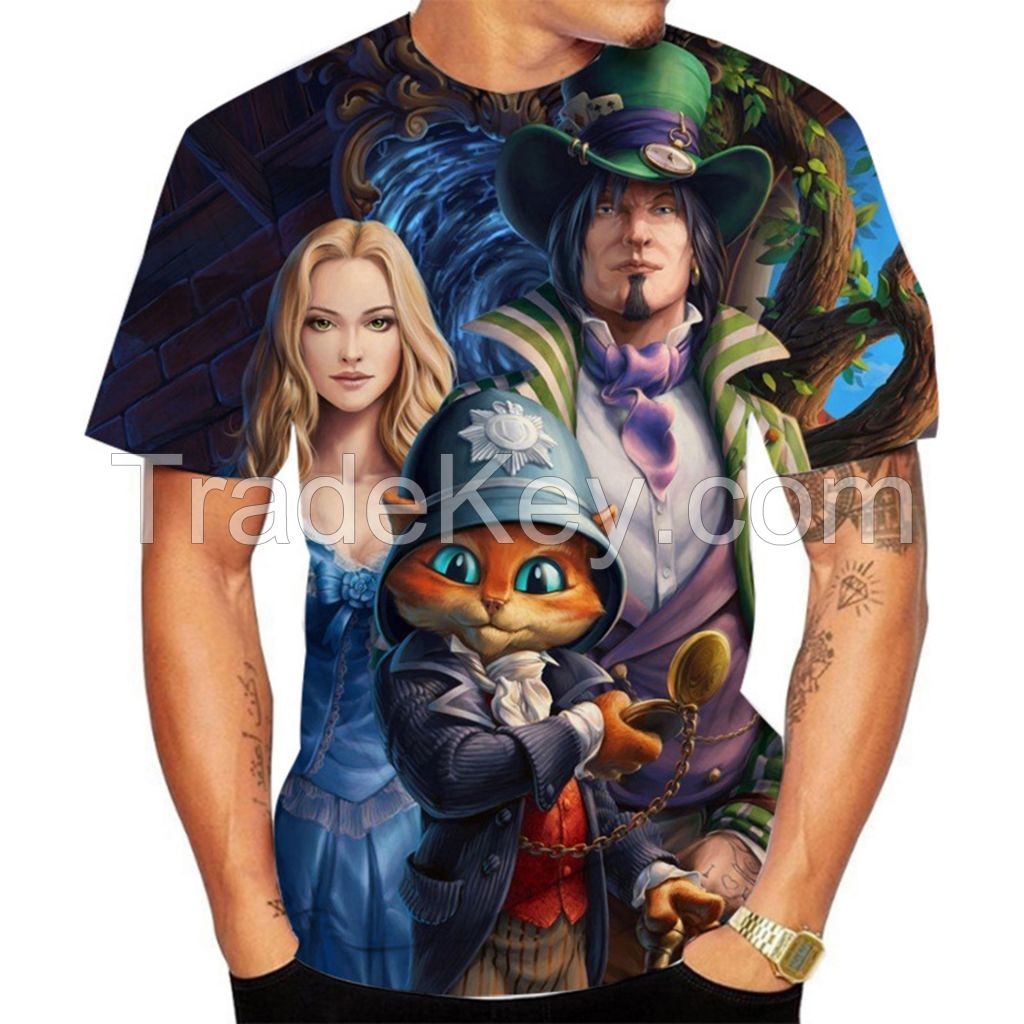 Cartoon Digital Printed Short Sleeve T-Shirts