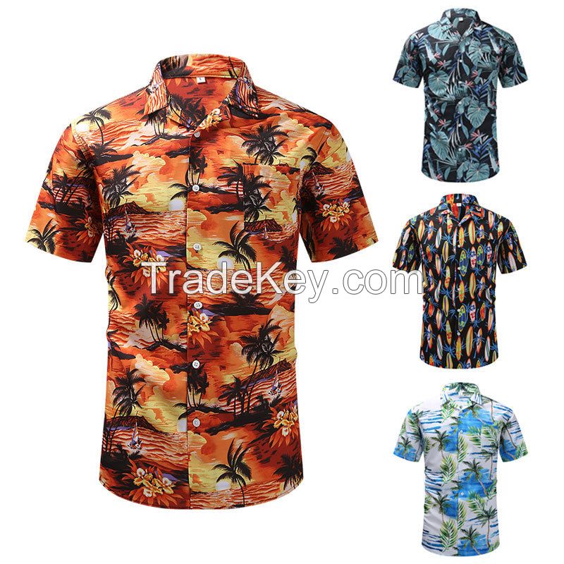 Digital Printed Short Sleeve Shirts for Men