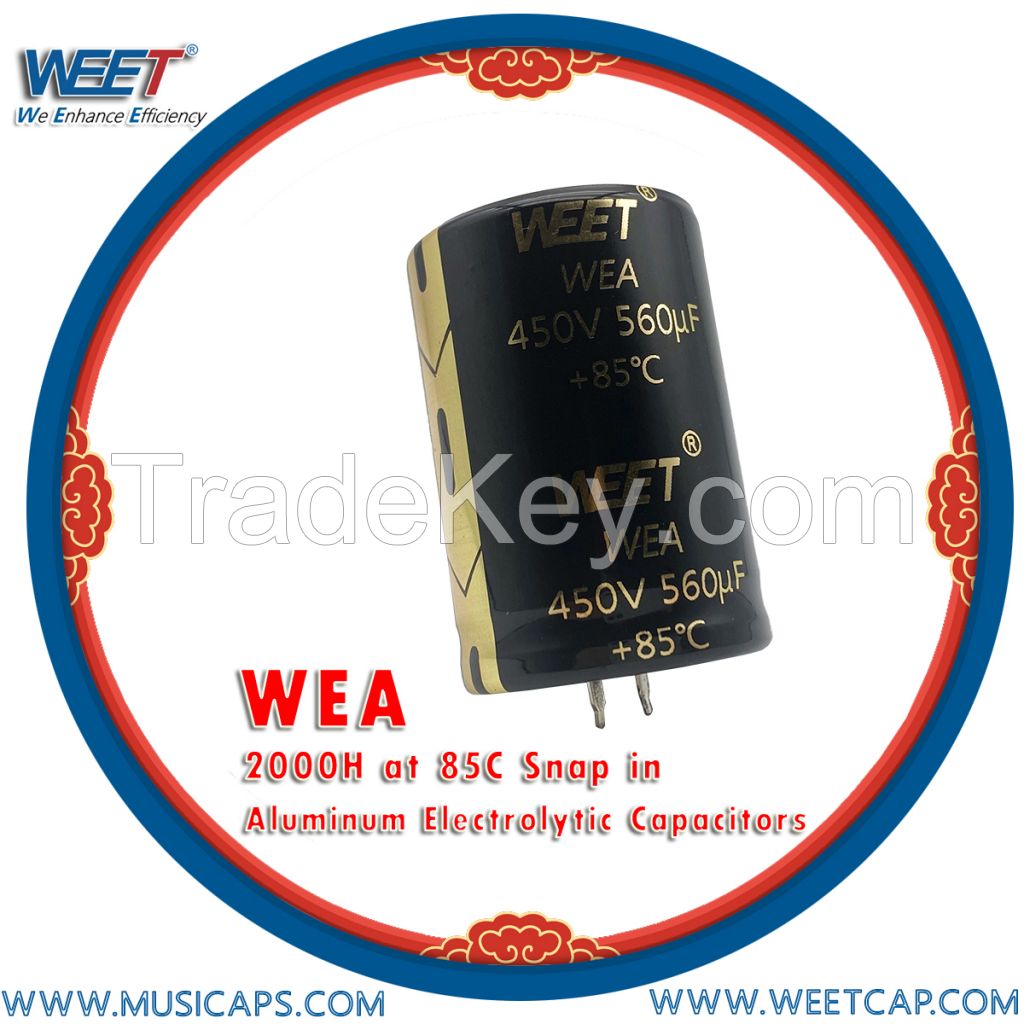 WEET WEA CD293 2000H at 85C Snap in Aluminum Electrolytic Capacitors For Speaker Network