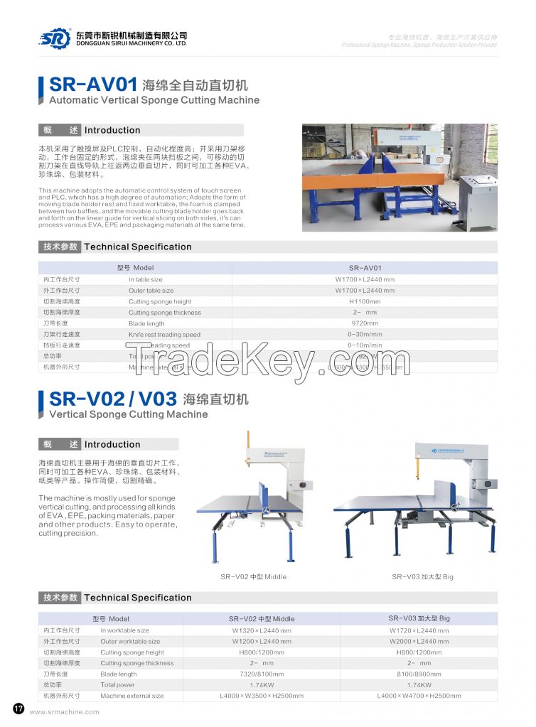 vertical sponge cutting machine