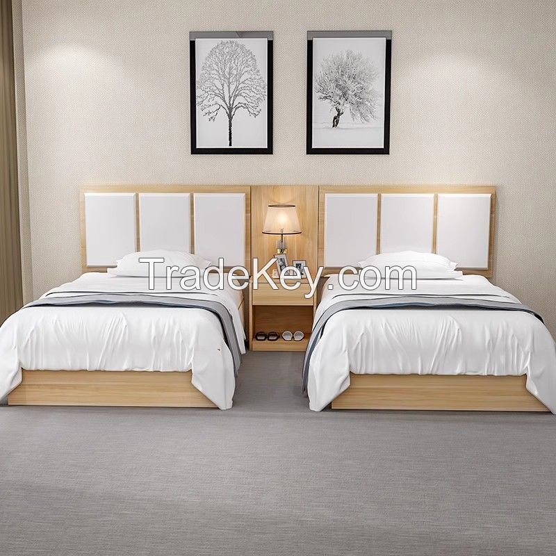 Luxury Custom Marriott Hotel Project Complete Wooden King Size Bed Guest Room Furniture Hotel Bedroom Sets
