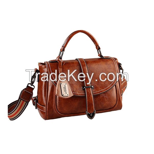 Vintage Leather Multi Pockets Handbag Retro Designer Crossbody Bag High Quality Large Capacity Sling Purse-# 208