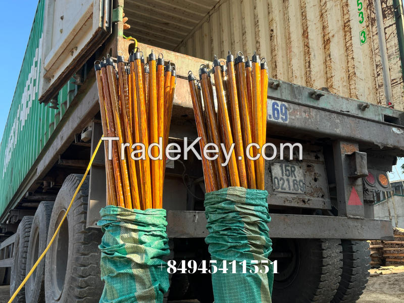 Wooden broom stick grain pvc coated