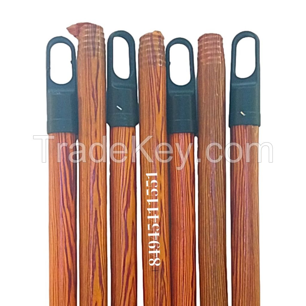 Wooden broom handle grain pvc coated