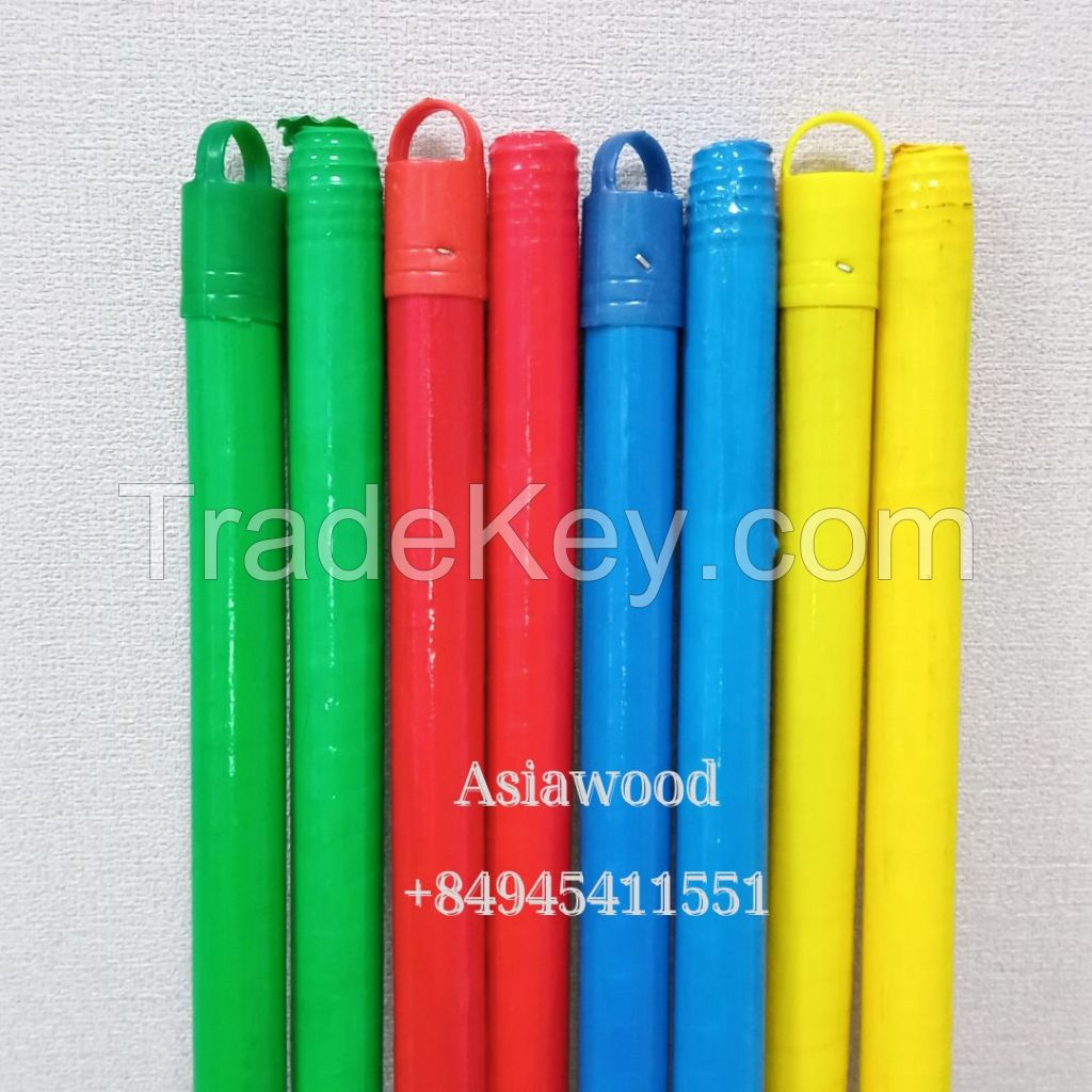 Wooden broom stick color pvc coated