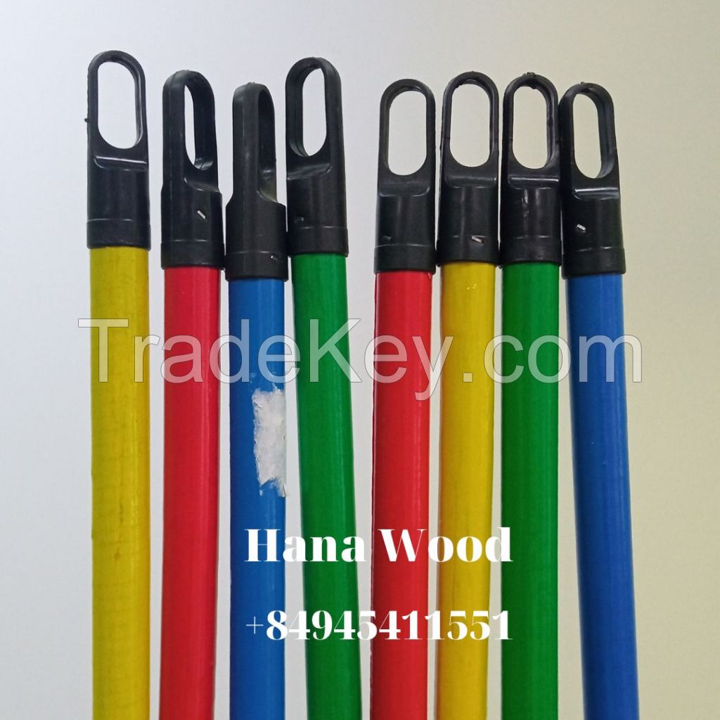 Wooden broom stick color pvc coated