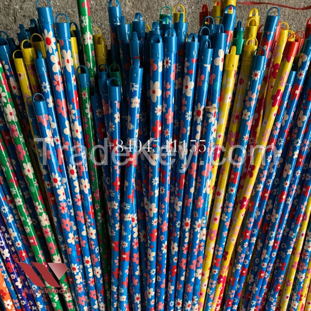 Wooden broom stick flower pvc coated