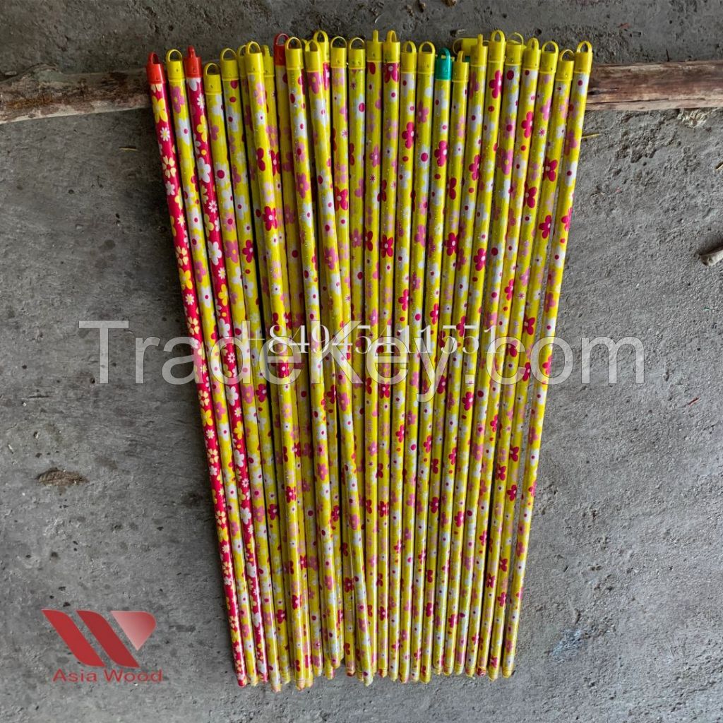 Wooden broom stick flower PVC coated