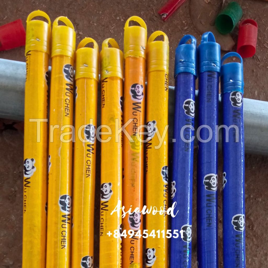 Wooden broom stick panda design