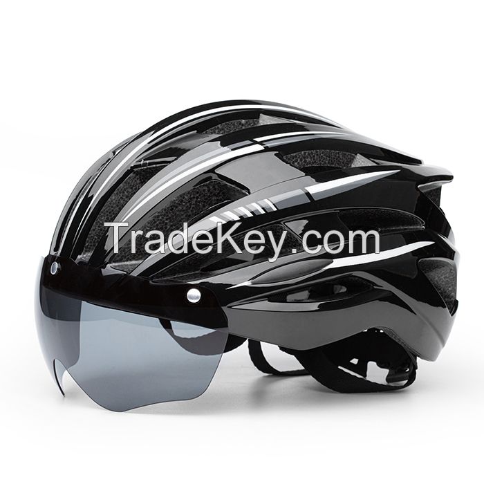 Bike helmet with magnetic shield from factory direct supply