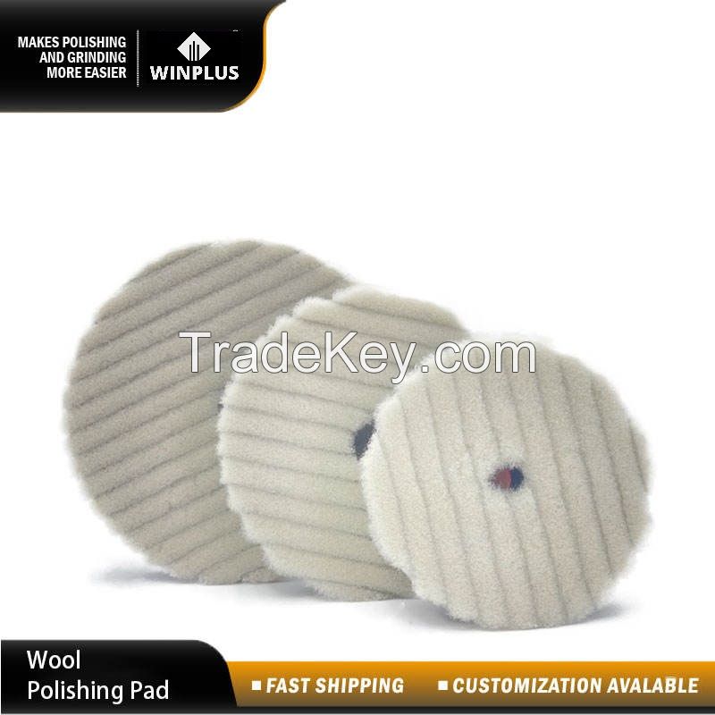 3 4 5 inch Wool Buffing Cutting Disc Sheepskin Japan Type Wool Polishing Pad Car Detailing Wool Pad