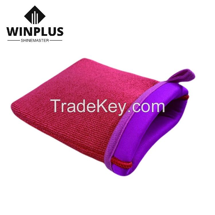 Premium Pink Color car care clay gloves without cuffs.