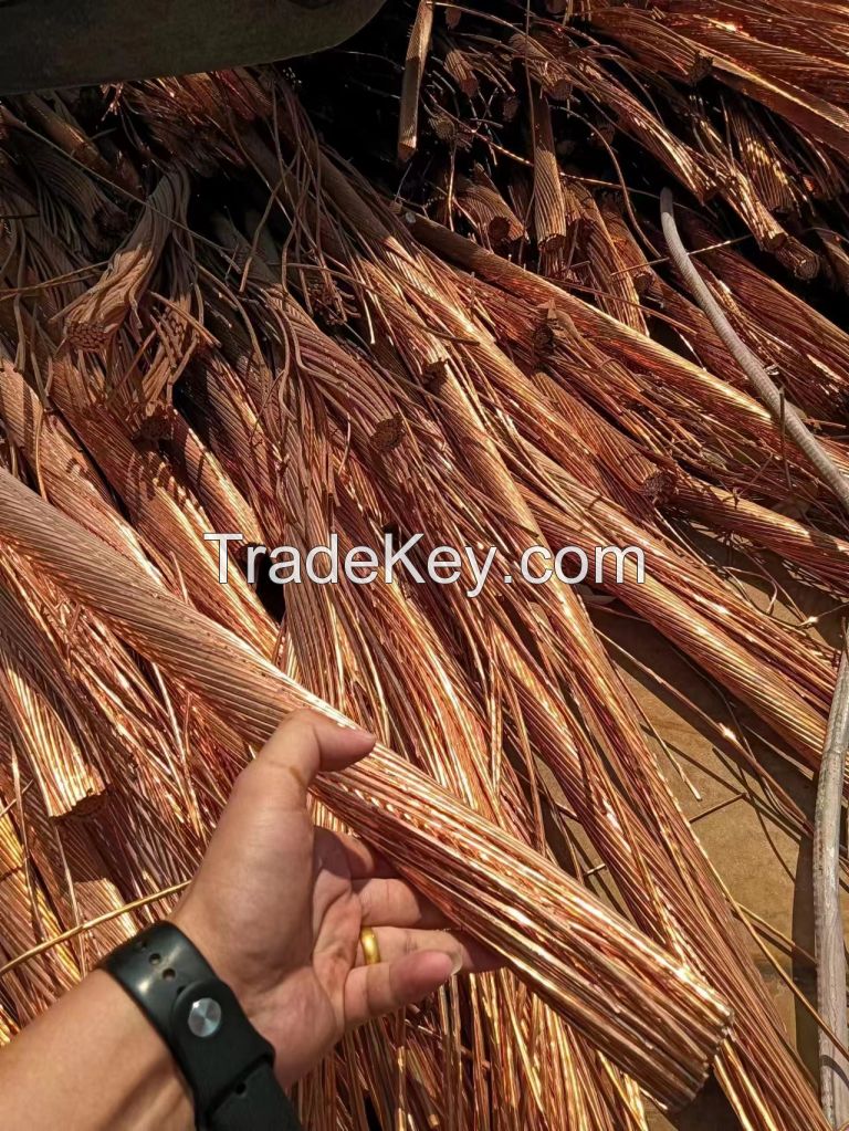 Wholesale Copper Scrap Red Copper Wire Scarp Min 99.9% Yellow Color Copper Wire for Large Stock