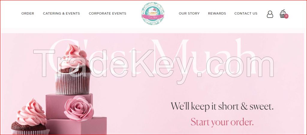 Cupcake and dessert brand including logo and name trademark, and most complete website (cestmuah.com)